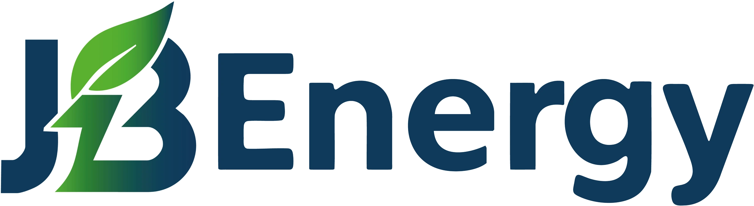 Het blauw-groene JB Energy-logo met blad en bliksemschicht