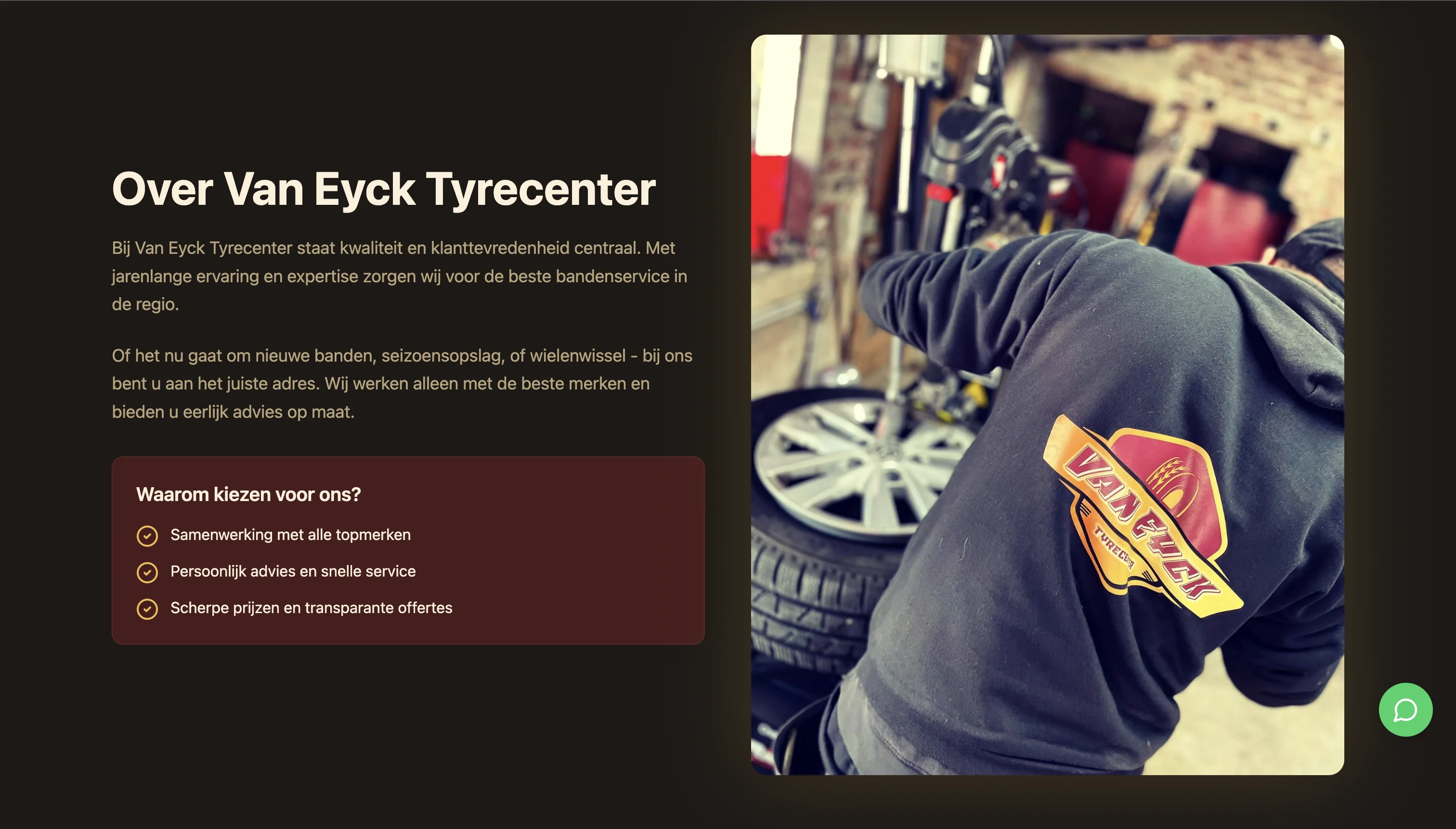 Van Eyck Tyrecenter-hoodie met het ontworpen logo in de werkplaats